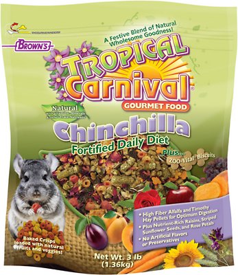 Brown’s Tropical Carnival Natural Fortified Daily Diet Chinchilla Food